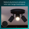 Philips Wyatt Led Opbouwspot | 3 spots | Ronde basisplaat | Zwart | GU10 fitting LPH05078 - 3
