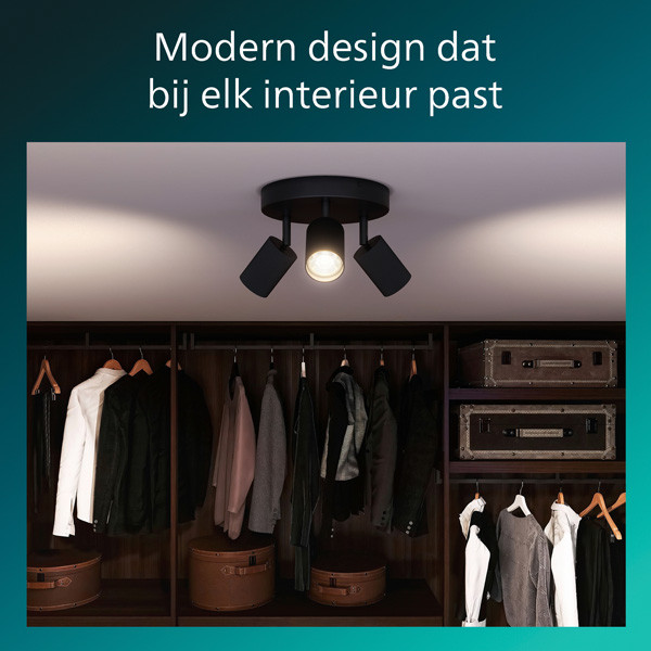 Philips Wyatt Led Opbouwspot | 3 spots | Ronde basisplaat | Zwart | GU10 fitting LPH05078 - 7
