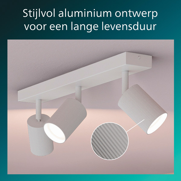 Philips Wyatt Led Opbouwspot | 3 spots | Wit | GU10 fitting LPH05077 - 3