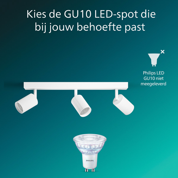 Philips Wyatt Led Opbouwspot | 3 spots | Wit | GU10 fitting LPH05077 - 6