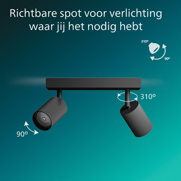 Philips Wyatt Led Opbouwspot | 3 spots | Zwart | GU10 fitting LPH05076 - 5