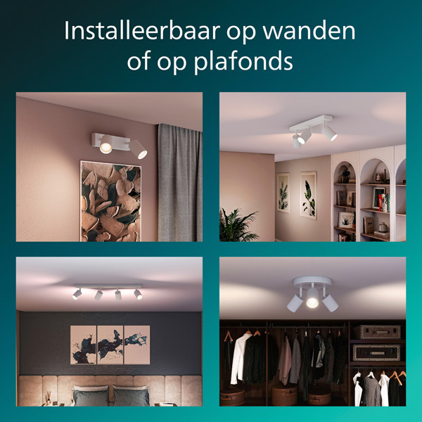 Philips Wyatt Led Opbouwspot | 4 spots | Wit | GU10 fitting LPH05081 - 4