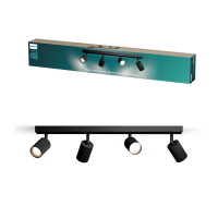 Philips Wyatt Led Opbouwspot | 4 spots | Zwart | GU10 fitting LPH05080