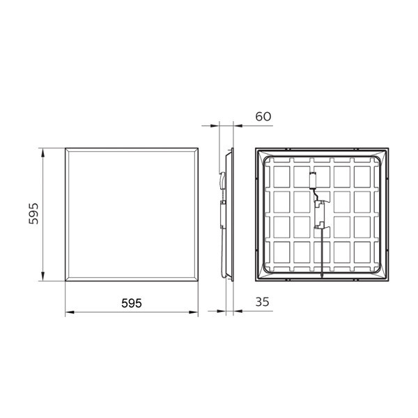Philips led paneel 60x60 cm | ProjectLine | 4000K | Helder Wit (840) | UGR<22 | 3200 lumen | 36W  LPH03624 - 3