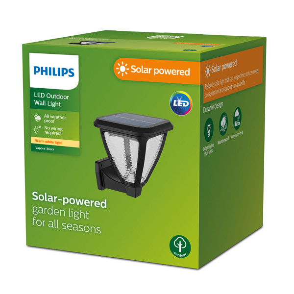 Philips myGarden Solar wandlamp | Vapora | 2700K | IP44 | Zwart  LPH03541 - 2