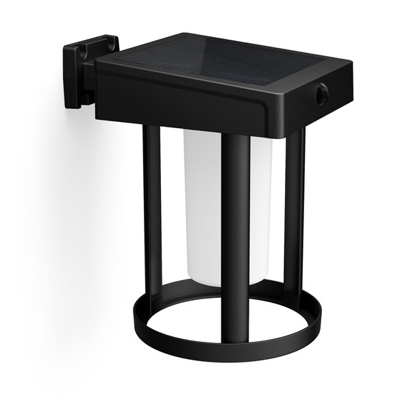 Philips myGarden Solar wandlamp met sensor | Camill | Rond | 3000K | Mat | IP44 | Zwart  LPH03526 - 1