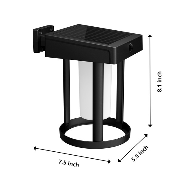 Philips myGarden Solar wandlamp met sensor | Camill | Rond | 3000K | Mat | IP44 | Zwart  LPH03526 - 3