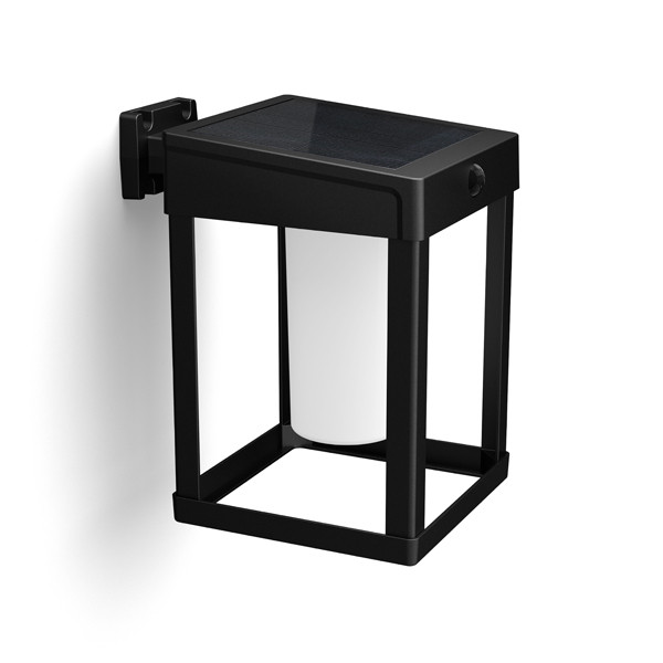 Philips myGarden Solar wandlamp met sensor | Camill | Vierkant | 3000K | Mat | IP44 | Zwart  LPH03524 - 1