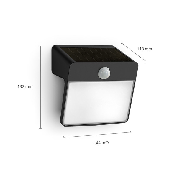 Philips myGarden Solar wandlamp met sensor | Yarixa | 2700K | IP44 | Zwart  LPH03528 - 3