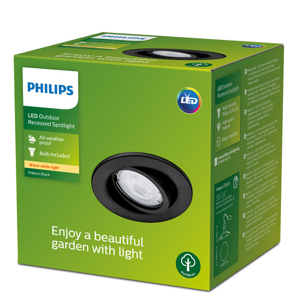 Philips myGarden inbouwspot | Fresco | 2700K | IP23 | 4,6W | Zwart  LPH03554 - 2
