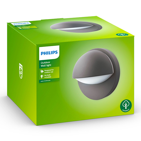 Philips myGarden wandlamp | June | IP44 | 12W | E27 fitting | Antraciet LPH04810 - 2