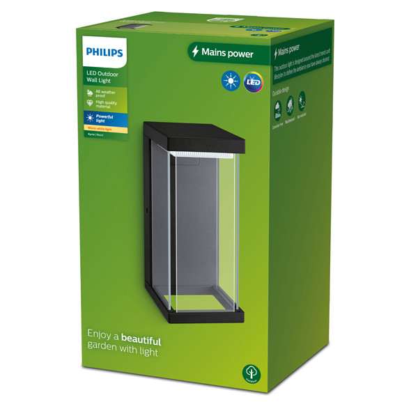 Philips myGarden wandlamp | Kyrie | 2700K | IP44 | 12W | Zwart  LPH03552 - 2