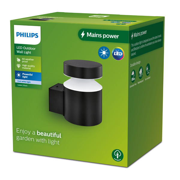 Philips myGarden wandlamp | Laven | 2700K | IP44 | 6W | Zwart  LPH03548 - 2