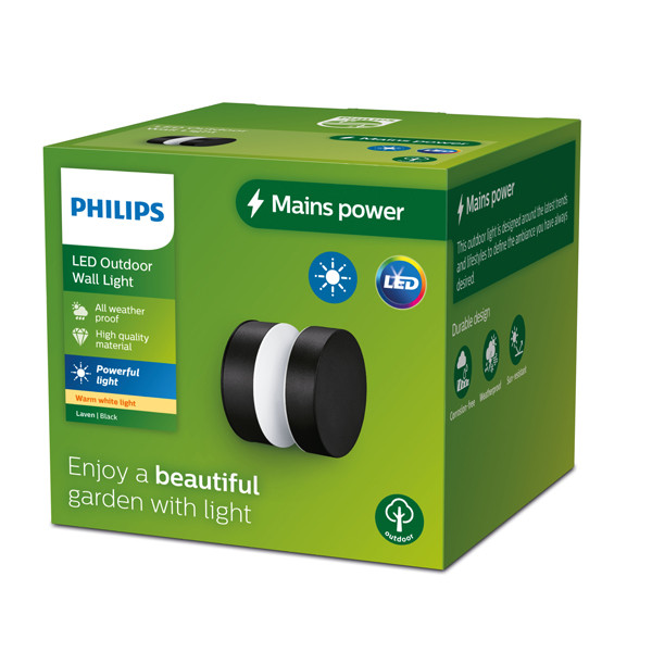 Philips myGarden wandlamp | Laven | 2700K | IP44 | 6W | Zwart  LPH03549 - 2