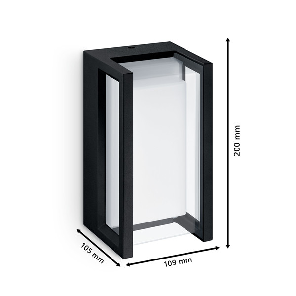 Philips myGarden wandlamp | Pyrona | 2700K | IP44 | 12W | Zwart  LPH03551 - 3