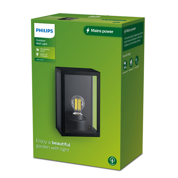 Philips myGarden wandlamp E27 | Alzor | IP44 | Zwart  LPH03582 - 2