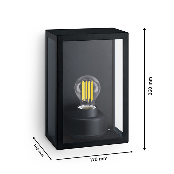 Philips myGarden wandlamp E27 | Alzor | IP44 | Zwart  LPH03582 - 3