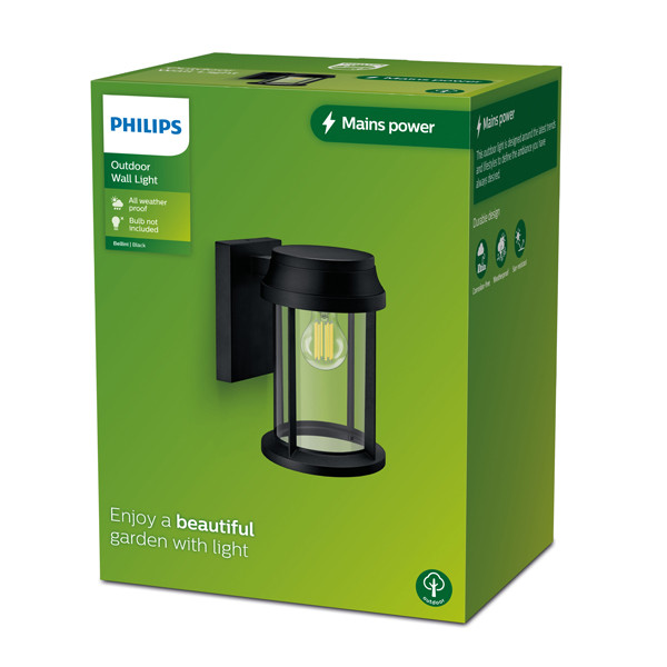 Philips myGarden wandlamp E27 | Bellini | Rond | IP44 | Zwart  LPH03577 - 2