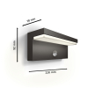 Philips myGarden wandlamp met sensor | Bustan | 2700K | Ultra Efficient | IP44 | 3.8W | Antraciet  LPH03511 - 3