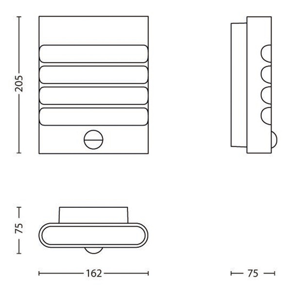 Philips myGarden wandlamp met sensor | Raccoon | 2700K | Ultra Efficient | IP44 | 4W | Antraciet LPH04756 - 5