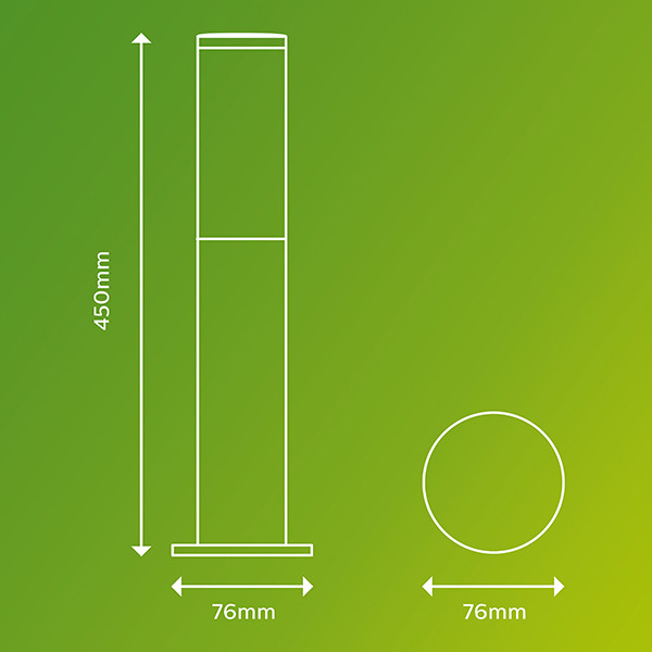 Philips sokkellamp 45 cm | Utrecht | IP44 | 20W | E27 fitting | Antraciet LPH04814 - 3