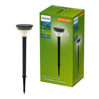 Philips solar sokkellamp met spies en sensor 67 cm | Kyna | 2700K | Kegel | IP44 | Zwart LPH04635