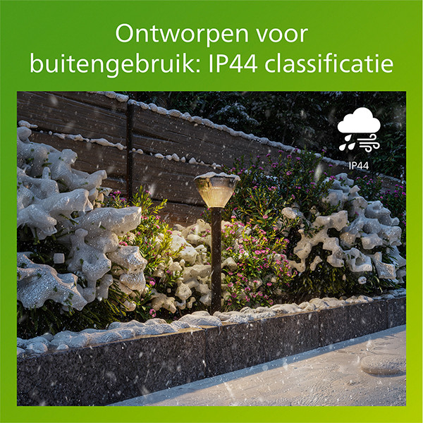 Philips solar sokkellamp met spies en sensor 67 cm | Kyna | 2700K | Kegel | IP44 | Zwart LPH04635 - 4