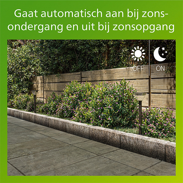 Philips solar sokkellamp met spies en sensor 67 cm | Kyna | 2700K | Kegel | IP44 | Zwart LPH04635 - 5