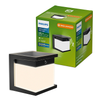 Philips solar wandlamp met sensor | Diara | 2700K | IP44 | 3.8W | Zwart LPH04631