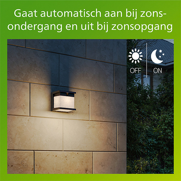 Philips solar wandlamp met sensor | Diara | 2700K | IP44 | 3.8W | Zwart LPH04631 - 5