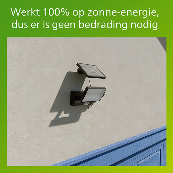 Philips solar wandlamp met sensor | Fyns | 3000K | IP44 | 8.2W | Zwart LPH04636 - 3