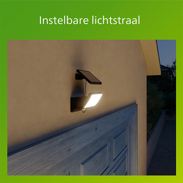 Philips solar wandlamp met sensor | Fyns | 3000K | IP44 | 8.2W | Zwart LPH04636 - 7