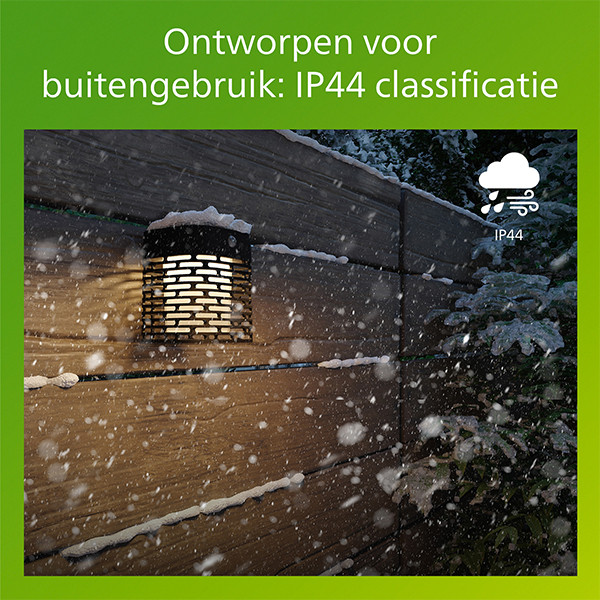 Philips solar wandlamp met sensor | Hara | 2700K | IP44 | 3.8W | Zwart LPH04633 - 4