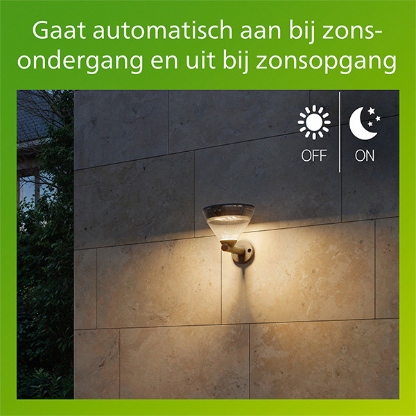 Philips solar wandlamp met sensor | Kyna | 2700K | IP44 | 3.8W | Zwart LPH04634 - 5