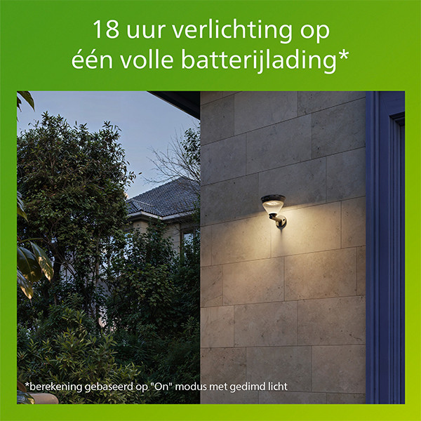 Philips solar wandlamp met sensor | Kyna | 2700K | IP44 | 3.8W | Zwart LPH04634 - 7