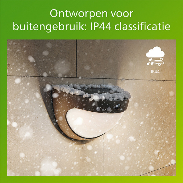 Philips solar wandlamp met sensor | Swyn | 2700K | IP44 | 3.8W | Zwart LPH04632 - 3