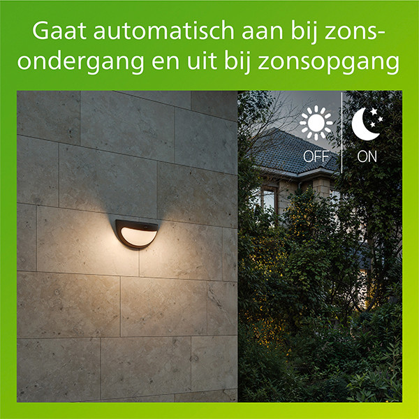 Philips solar wandlamp met sensor | Swyn | 2700K | IP44 | 3.8W | Zwart LPH04632 - 6