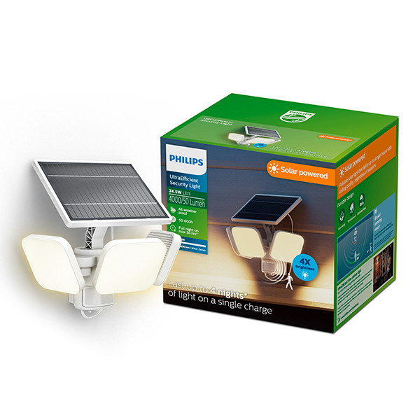 Philips solar wandlamp met sensor | Zyren | 3000K | Ultra Efficient | IP65 | 24.5W | Wit LPH04629 - 1