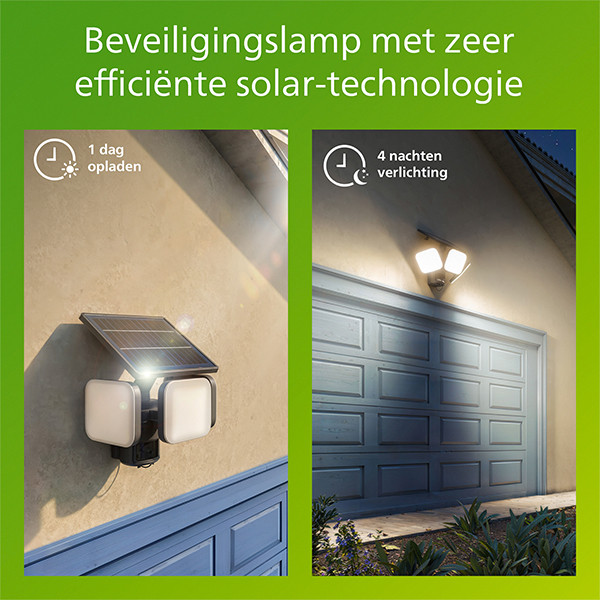 Philips solar wandlamp met sensor | Zyren | 3000K | Ultra Efficient | IP65 | 24.5W | Zwart LPH04627 - 4