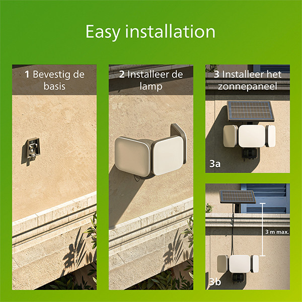 Philips solar wandlamp met sensor | Zyren | 3000K | Ultra Efficient | IP65 | 24.5W | Zwart LPH04627 - 8