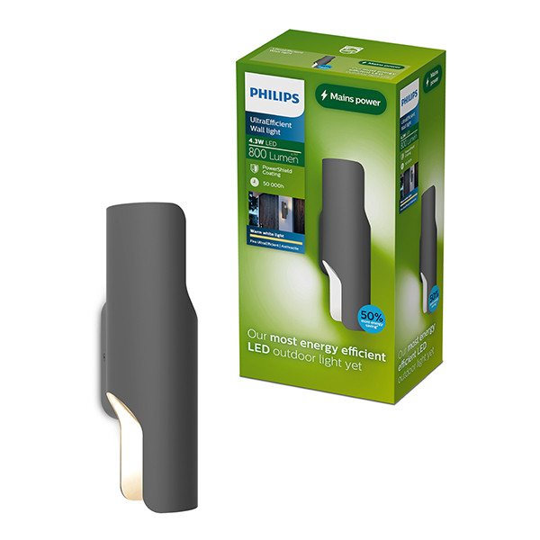 Philips wandlamp | Fira | 2700K | IP44 | 4.3W | Antraciet LPH04616 - 1