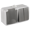 Q-Link Buitenstopcontact met serieschakelaar | Opbouw | IP54 | Grijs | Q-link  LDR03591 - 1