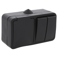 Q-Link Buitenstopcontact met serieschakelaar | Opbouw | IP54 | Zwart | Q-link  LDR03592