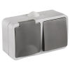 Q-Link Buitenstopcontact met wisselschakelaar | Opbouw | IP54 | Grijs | Q-link  LDR03593 - 1
