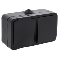 Q-Link Buitenstopcontact met wisselschakelaar | Opbouw | IP54 | Zwart | Q-link  LDR03594