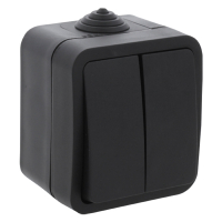 Q-Link Serieschakelaar voor buiten | Opbouw | IP54 | Zwart | Q-link  LDR03588