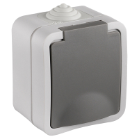 Q-Link Stopcontact voor buiten 1-voudig | Opbouw | IP54 | Grijs | Q-link  LDR03597