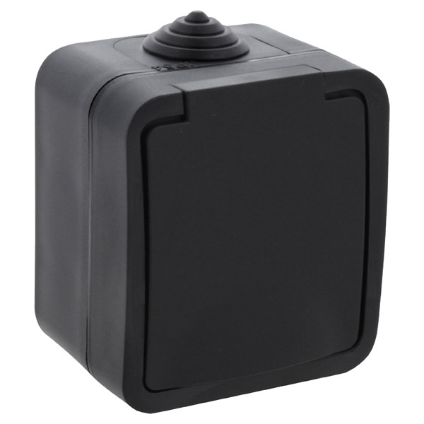 Q-Link Stopcontact voor buiten 1-voudig | Opbouw | IP54 | Zwart | Q-link  LDR03598 - 1