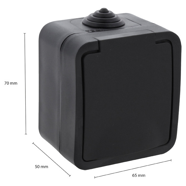 Q-Link Stopcontact voor buiten 1-voudig | Opbouw | IP54 | Zwart | Q-link  LDR03598 - 2