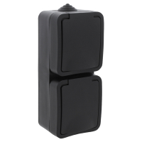 Q-Link Stopcontact voor buiten 2-voudig | Opbouw | Verticaal | IP54 | Zwart | Q-link  LDR03599
